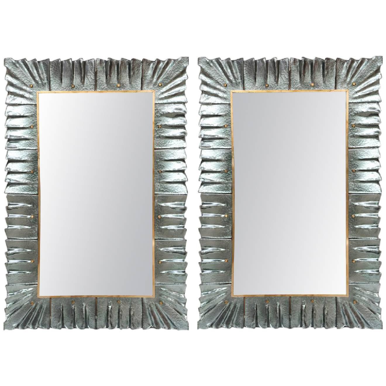 Modern Aqua Green Murano Glass Mirrors