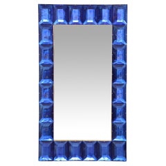 Large Murano Cobalt Blue Glass Diamond Pattern, in Stock
