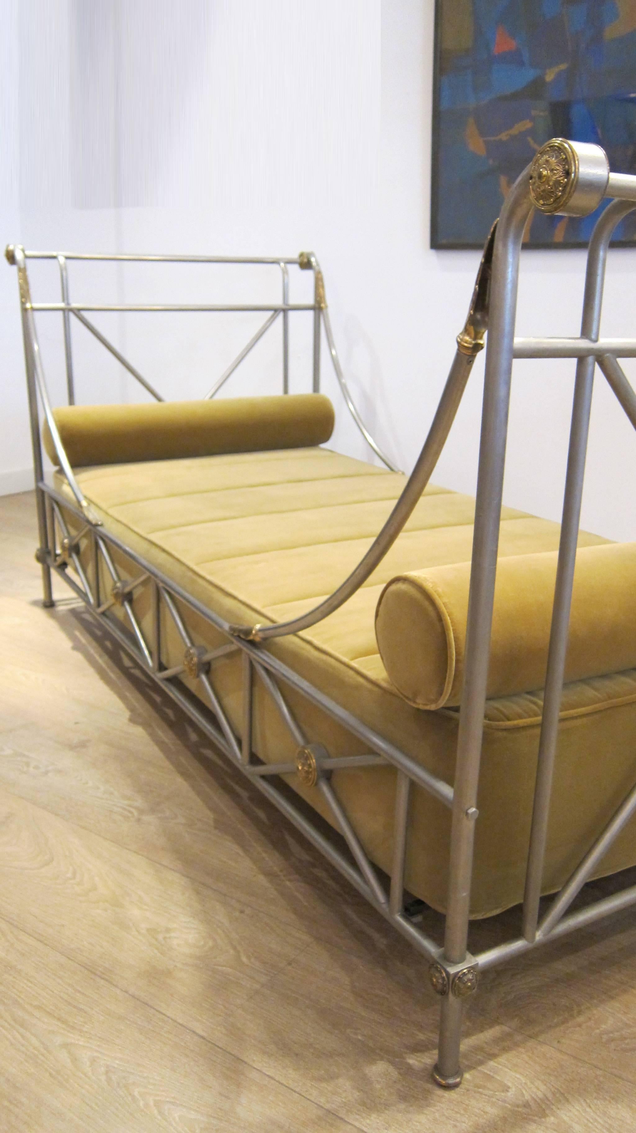 Mid-20th Century Maison Jansen Attributed Campaign Style Daybed