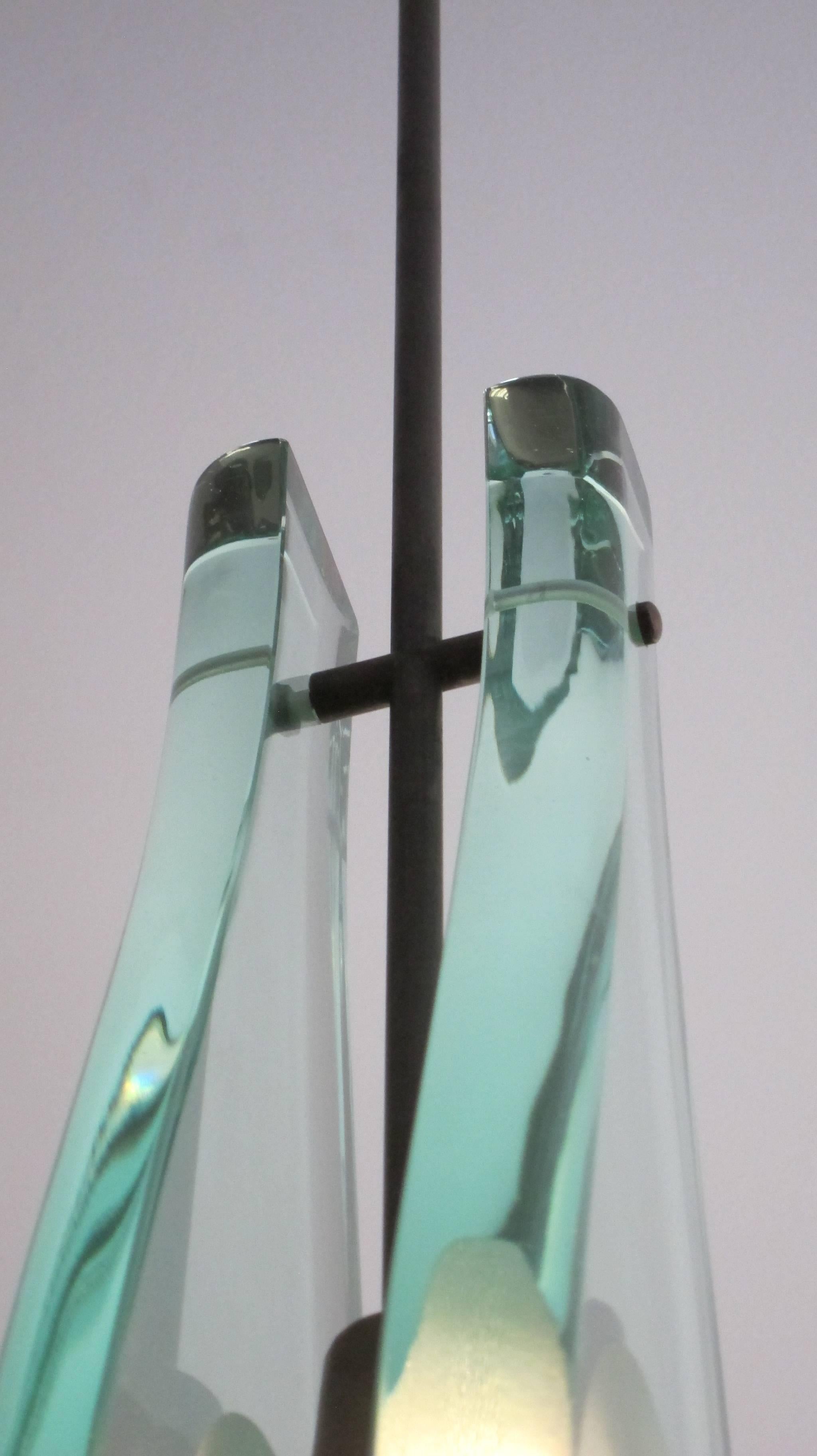 Mid-Century Modern  Fontana Arte Modern Glass Pendant. For Sale