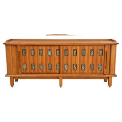 Large Oak Sideboard by Guillerme and Chambron, France 1950