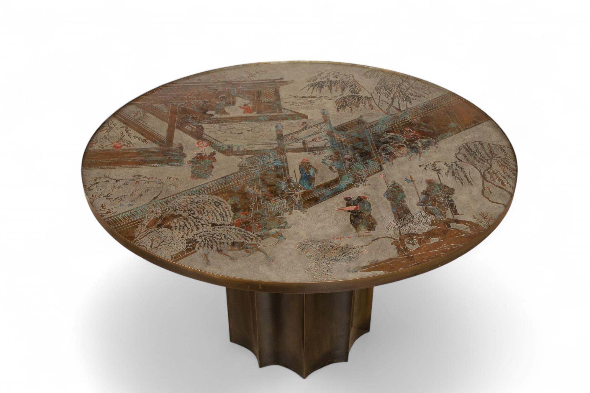 Enameled Philip and Kelvin Laverne Chinoiserie Center Table, New York, circa 1960's For Sale