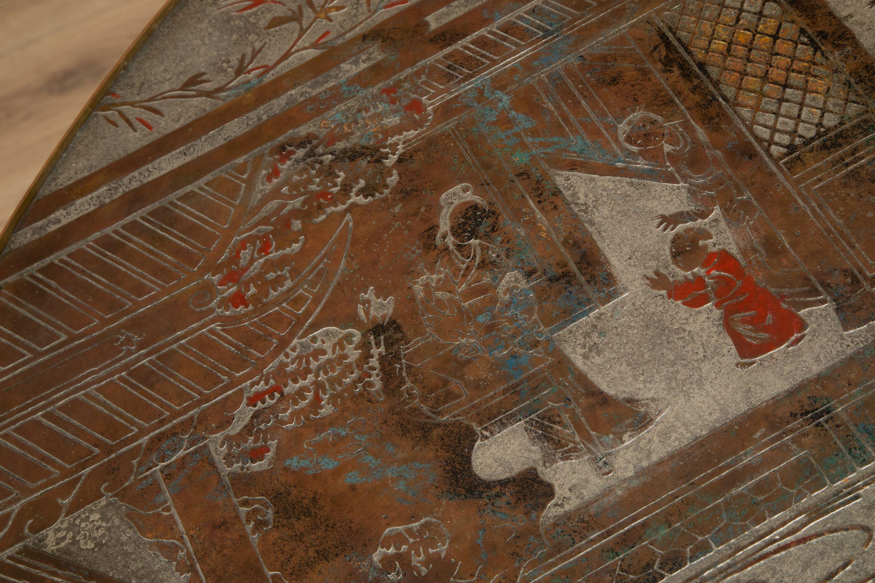 Philip and Kelvin Laverne Chinoiserie Center Table, New York, circa 1960's For Sale 4