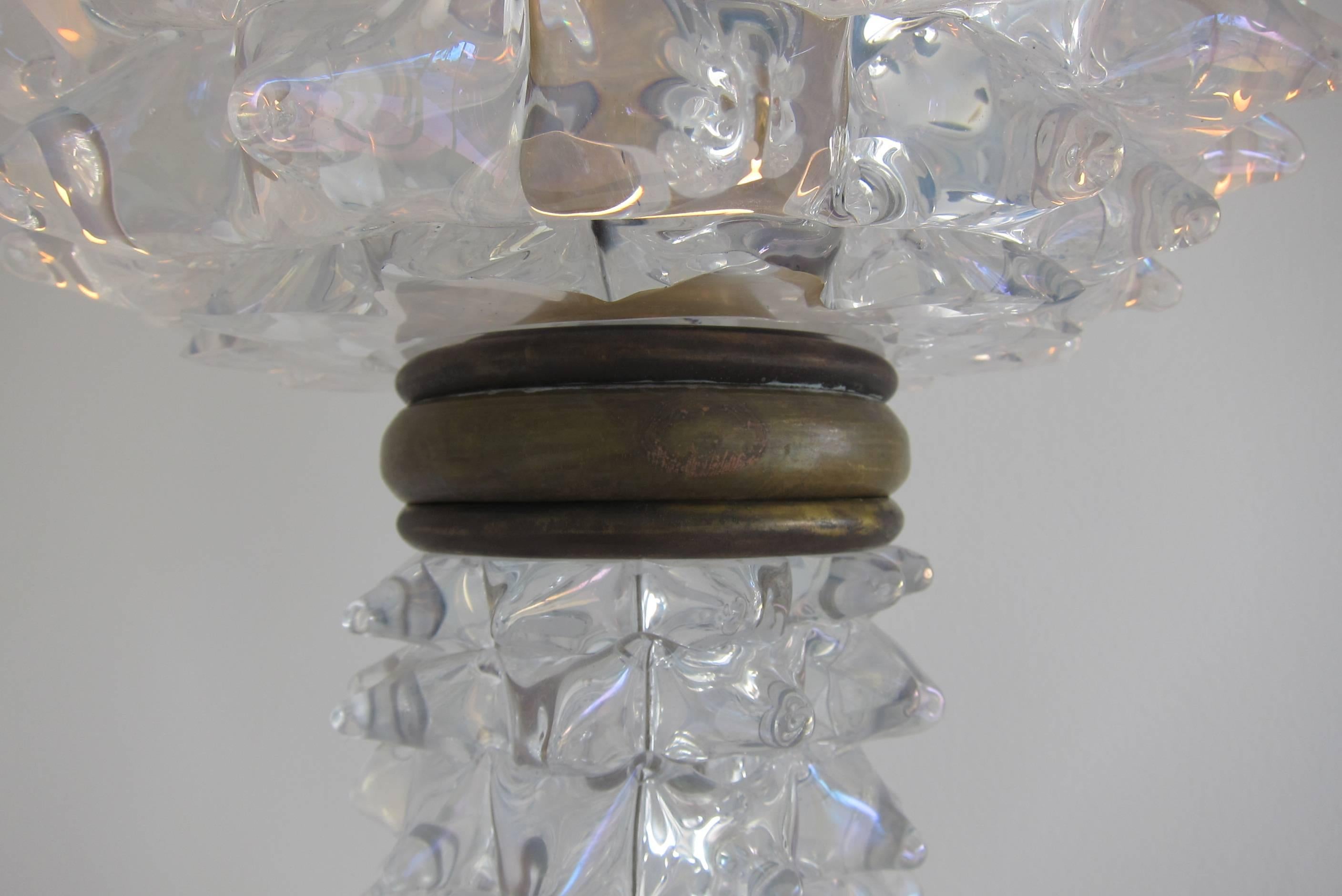 Italian 1950s Glass Floor Lamp by Barovier. In Excellent Condition In Miami, FL