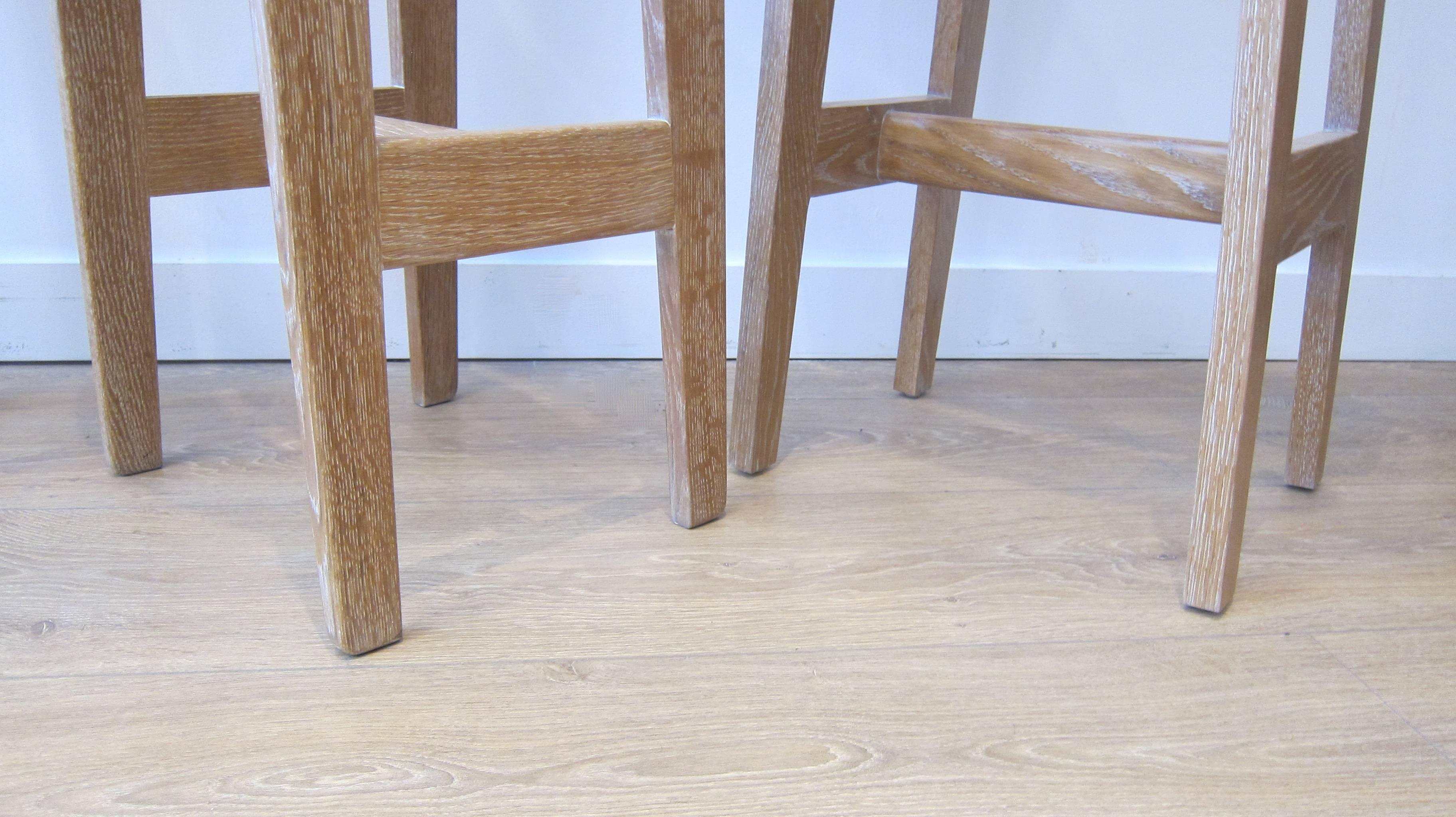 Mid-20th Century Set of Three Bar Stools by Guillerme et Chambron