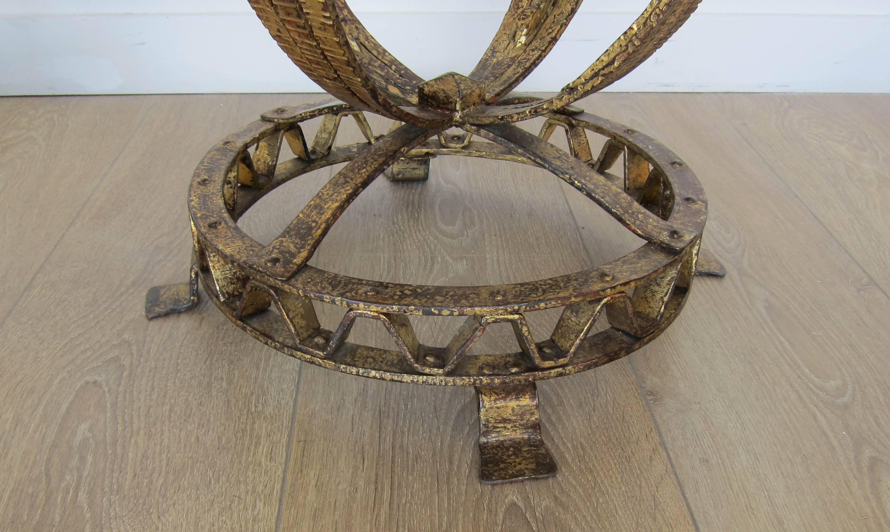20th Century French Art Deco style Parcel-Gilt Iron End Tables
