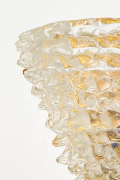 Appliques murales de style Art déco, en verre de Murano transparent « Rostrato » et laiton, Italie