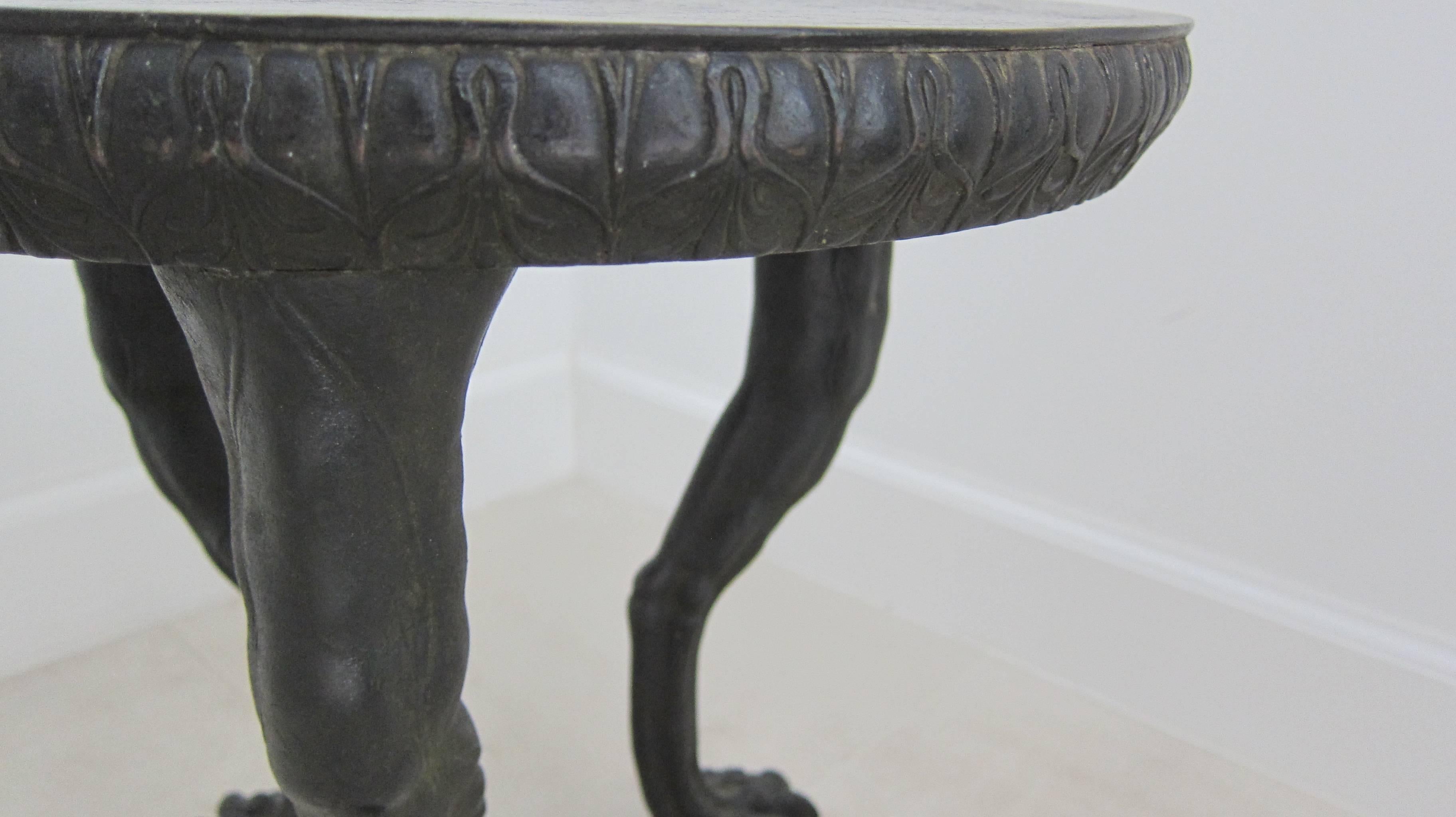 Italian  Etruscan Style Bronze Tripod Table, Italy, 19th Century