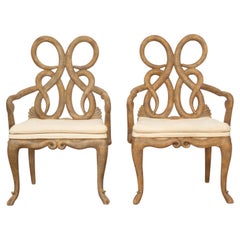 A Pair of Continental Neoclassical Style Serpent-Back Chairs, 20th Century