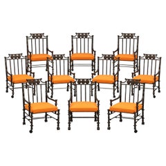 Set aus 10 Sesseln im Vintage-Giacometti-Stil aus dunkler Bronze, USA, 1970er Jahre