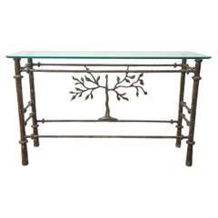 Single Giacometti style Console Dark Bronze Patina, USA 1970's