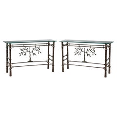 Pair of Console Tables Diego Giacometti style, USA 1970's