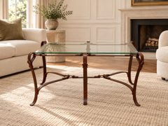 1970s Faux Leather Equestrian Coffee Table, Jacques Adnet Hermès Style