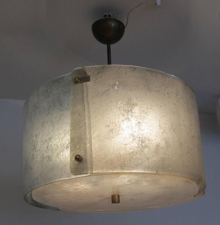 Textured Murano Glass Drum Chandelier at 1stdibs
