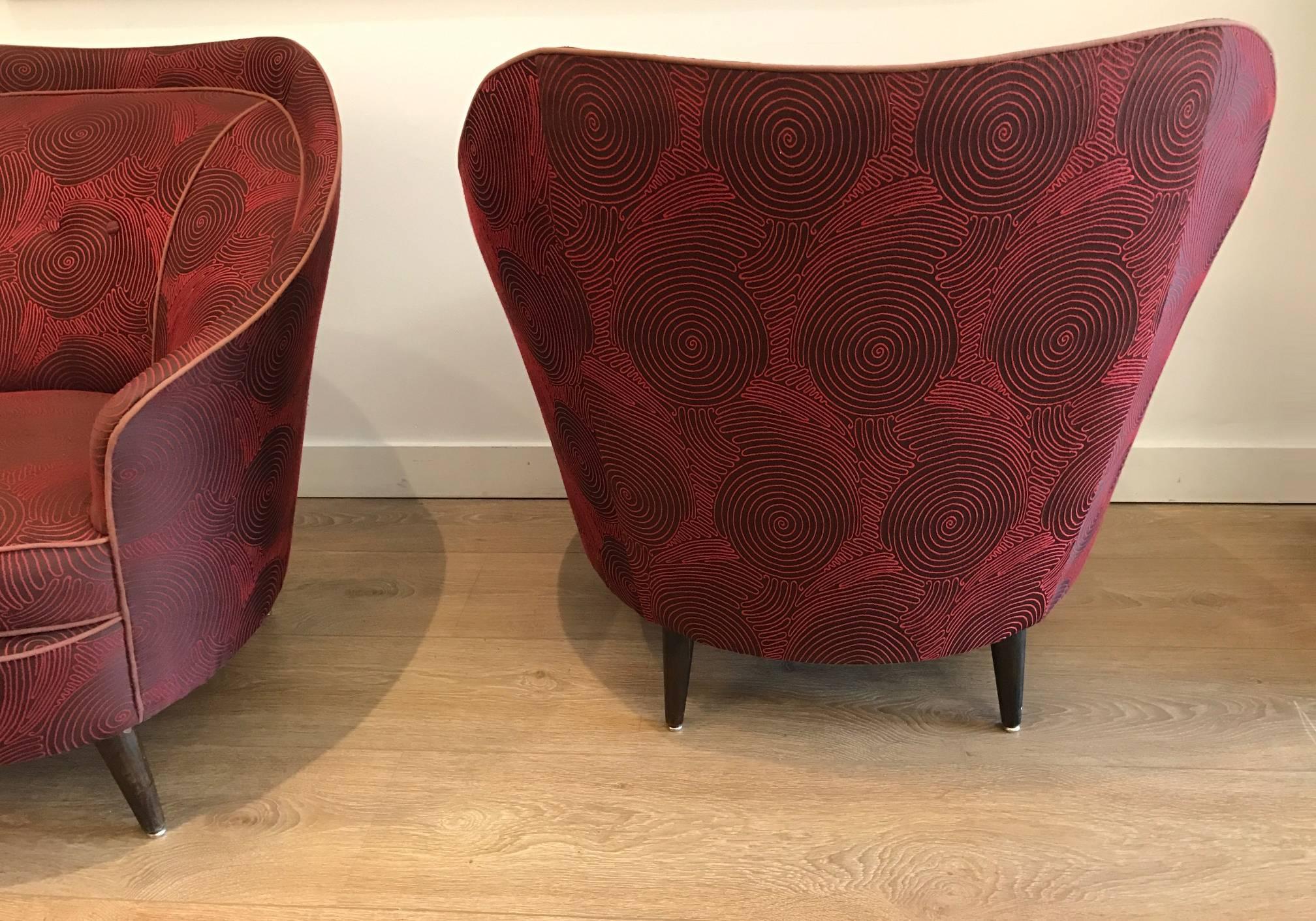 Mid-Century Modern Mid-Century Italian Lounge Chairs Gio Ponti style