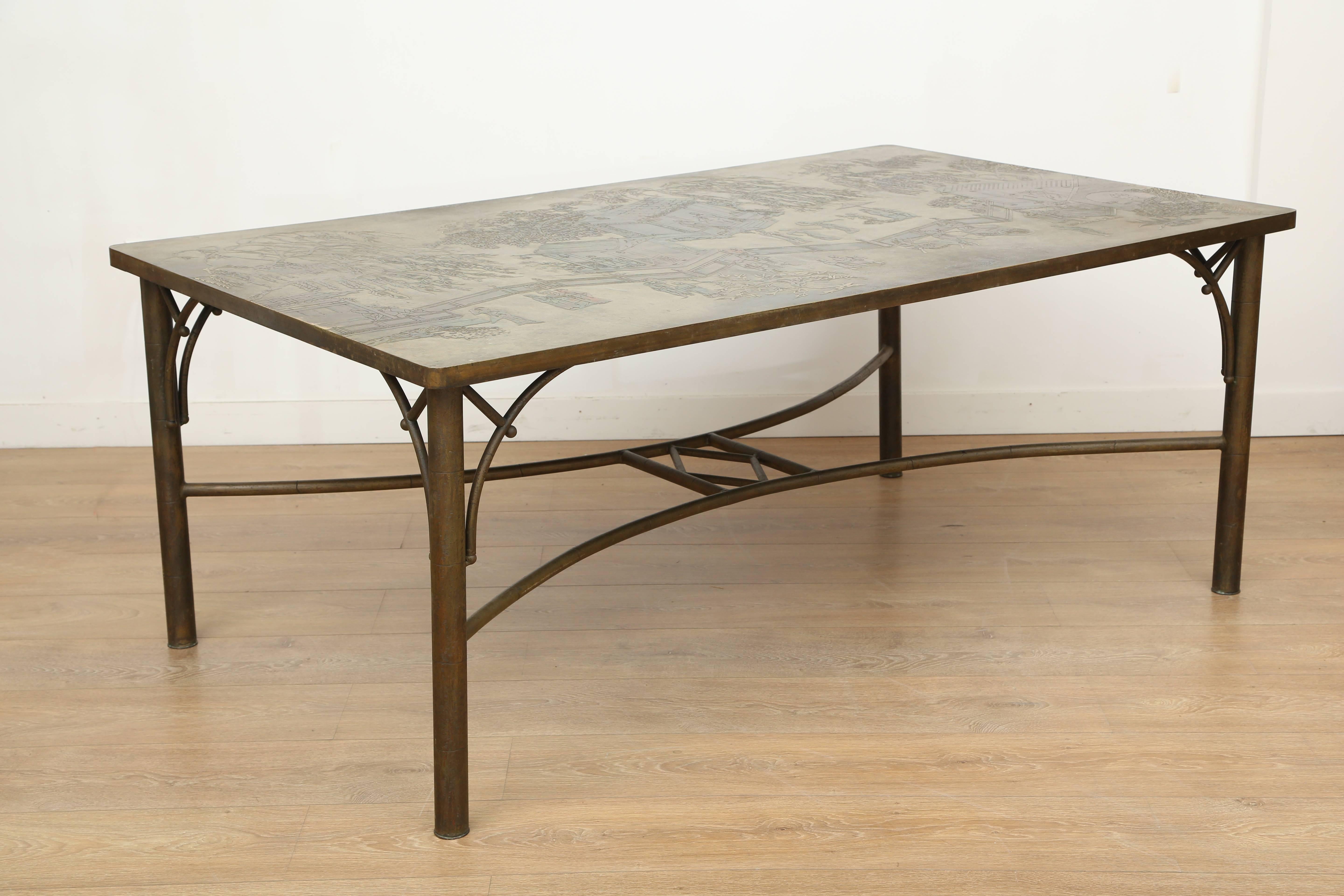 Etched Dining Table by Philip and Kelvin LaVerne 