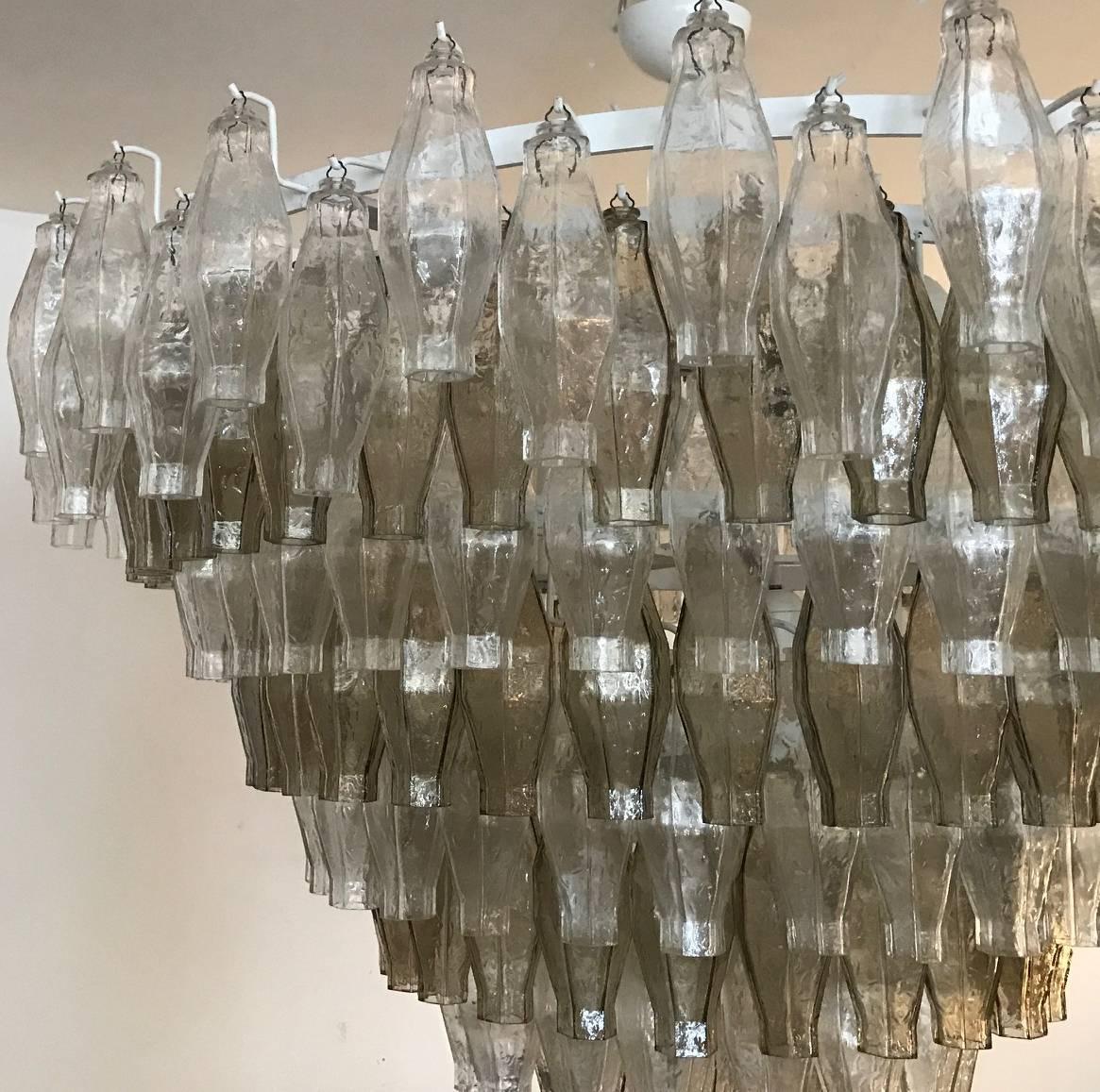 Italian Murano Mid-Century Modern style Poliedri Glass Chandelier