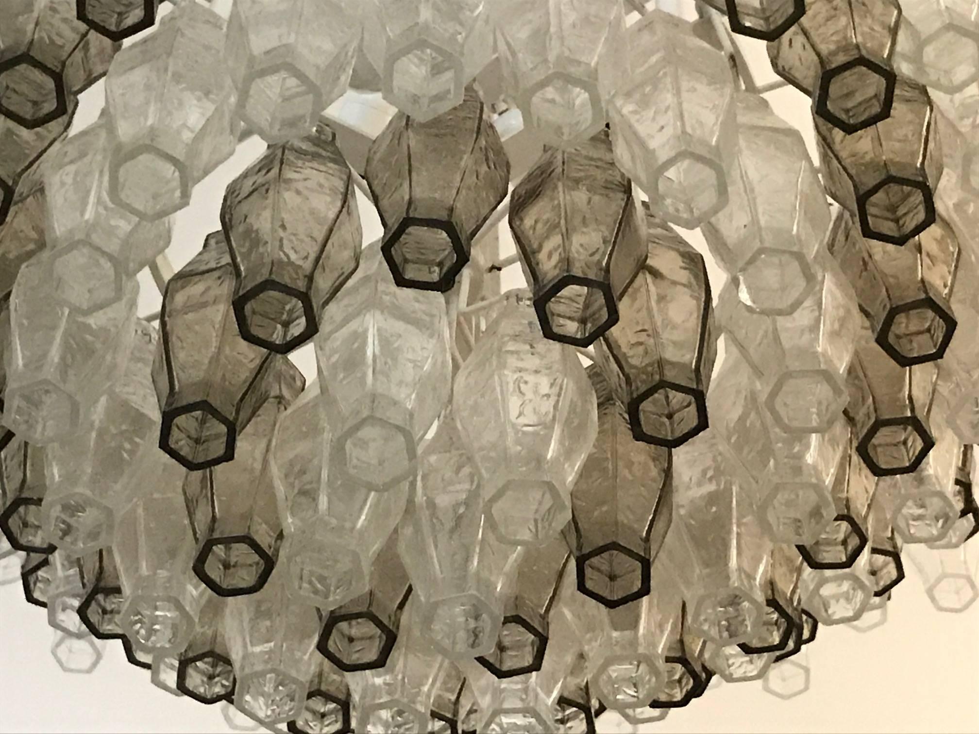 Late 20th Century Murano Mid-Century Modern style Poliedri Glass Chandelier