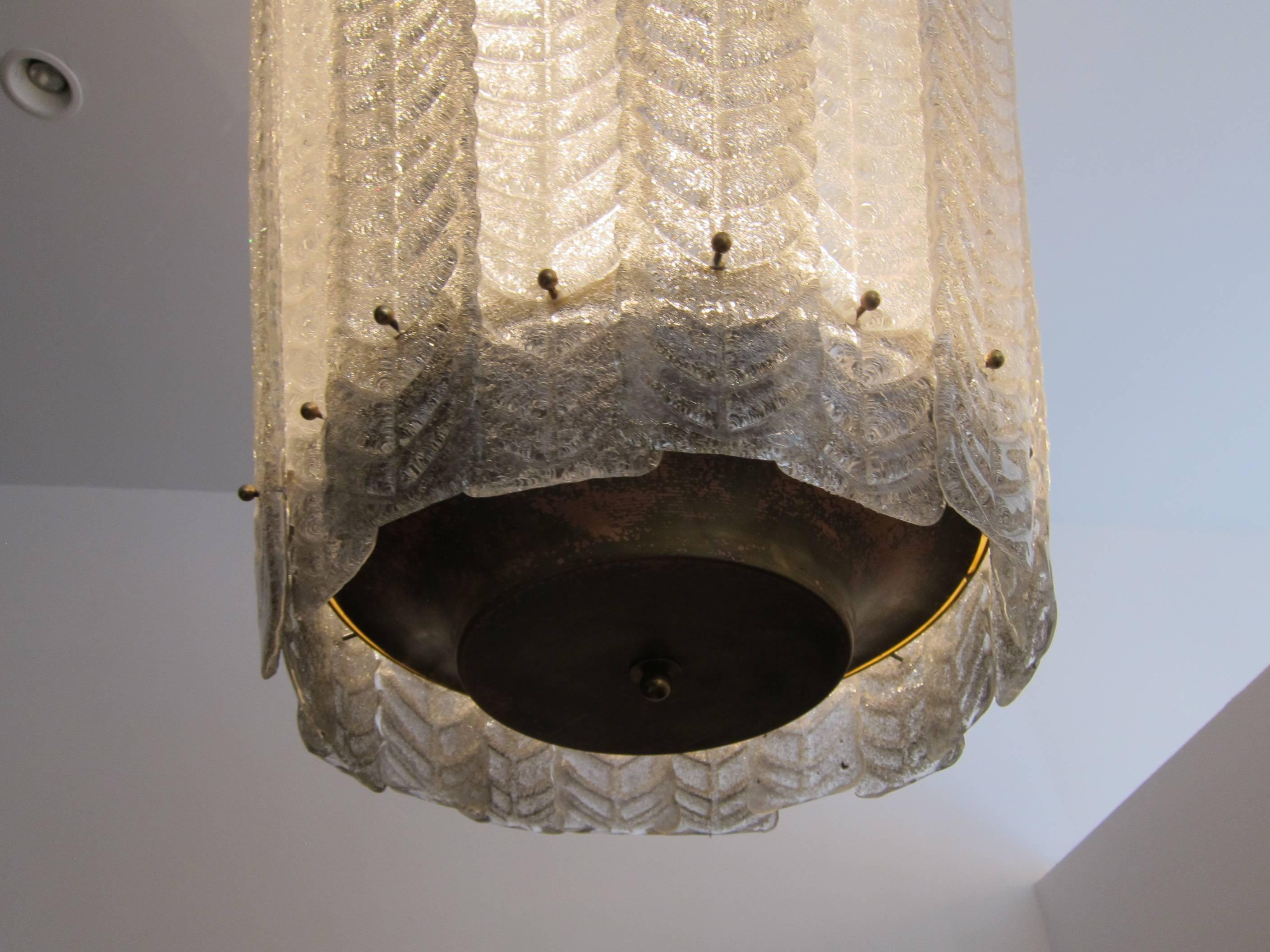Mid-Century Modern Large Murano Glass Lantern or Chandelier