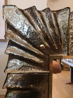 Pair of Decorative Murano Glass Amber Mirrors
