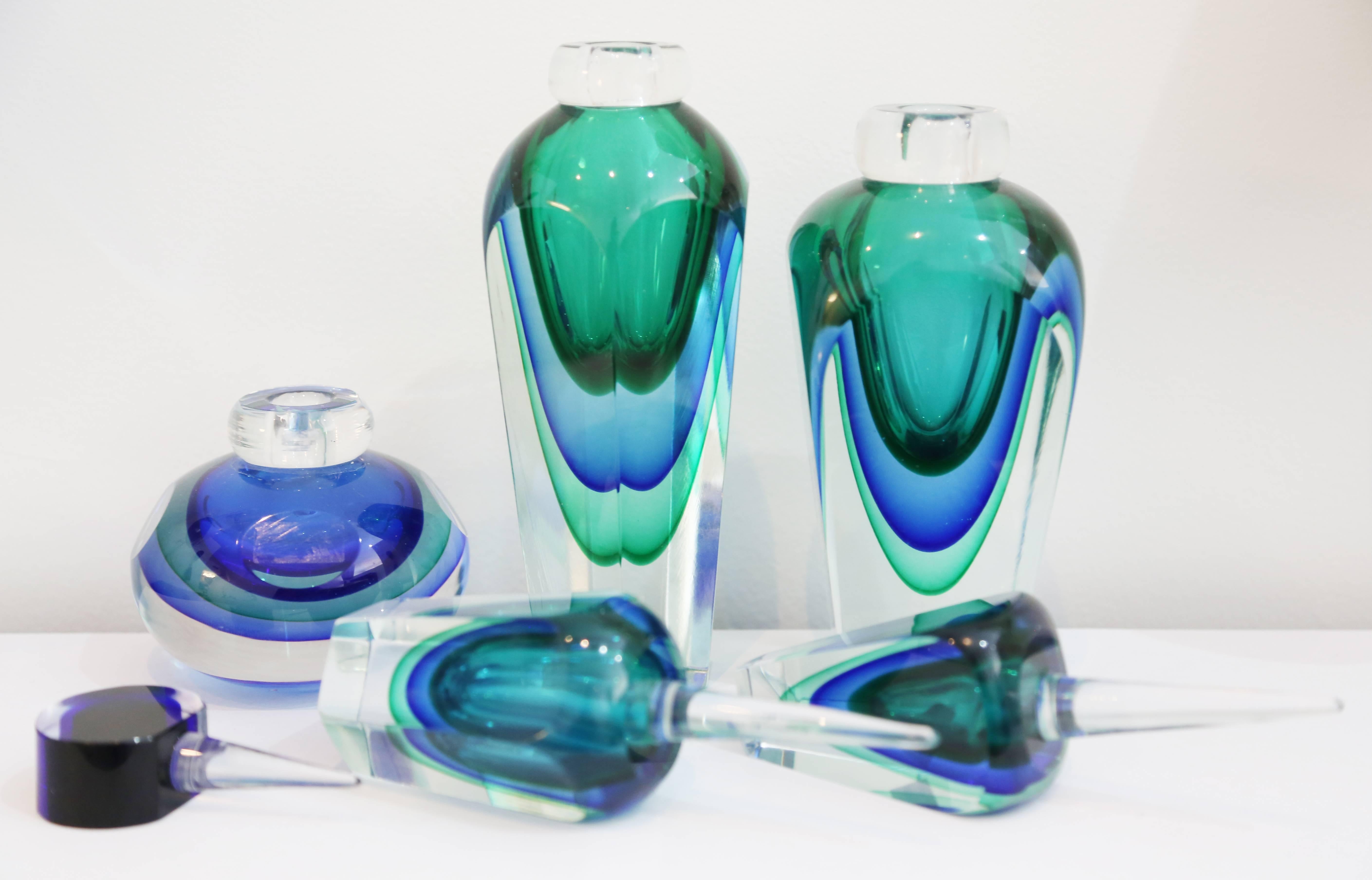 Italian Group of Three Murano Glass Perfume Bottles