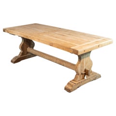 French 20th Century Bleached Oak Monastery Table