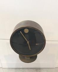 Mid-Century Modern Nathan George Horwitt Howard Miller Nelson Style Brass Clock