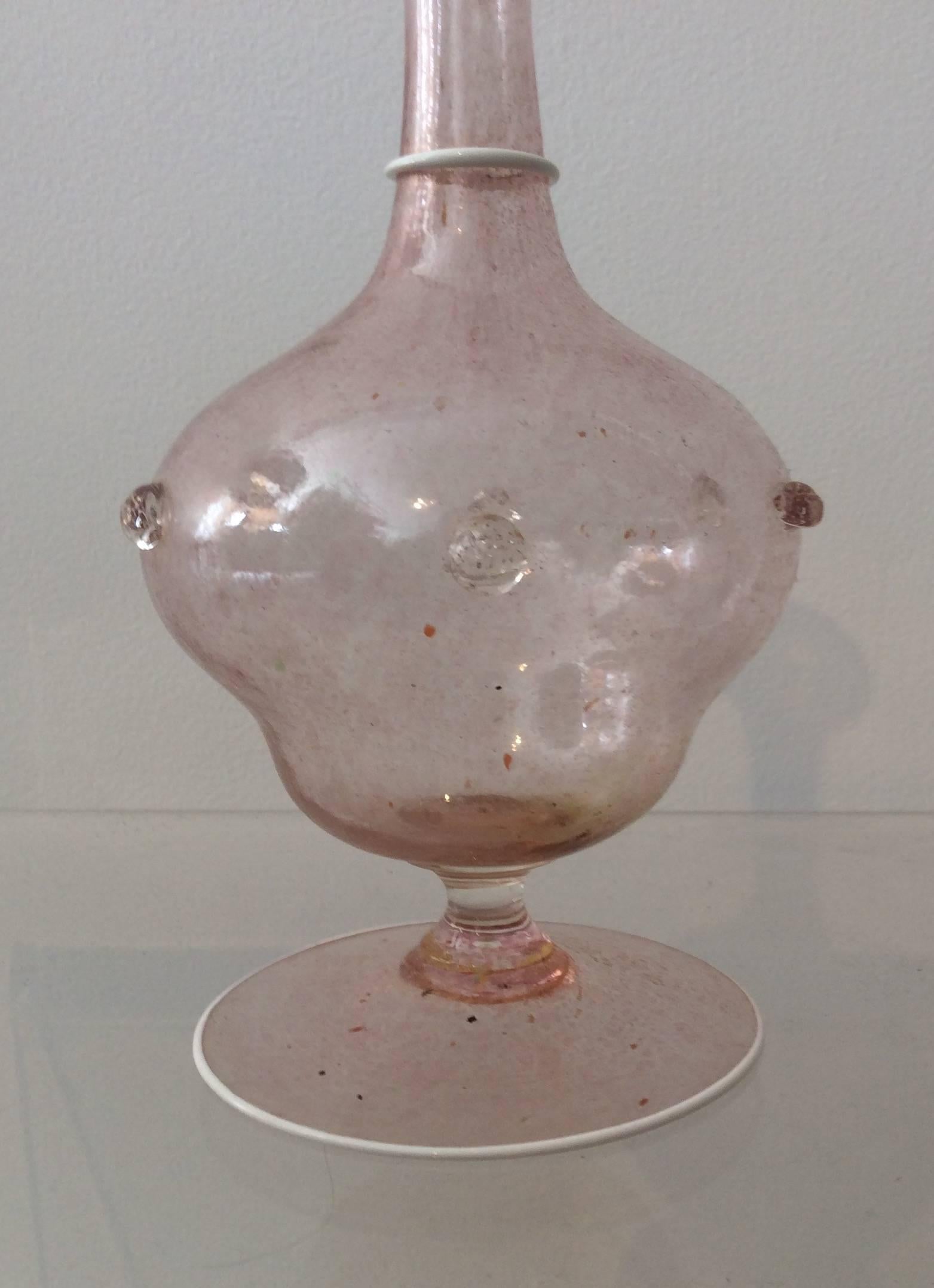 Mid-Century Modern Early 20th Century Italian Muranu Salviati Delicate Classical Glass Vase For Sale
