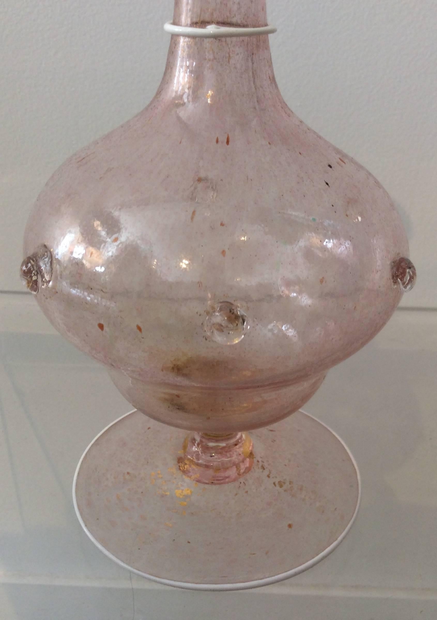 Blown Glass Early 20th Century Italian Muranu Salviati Delicate Classical Glass Vase For Sale