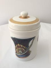 Mid-Century Modern Italian Piero Fornasetti Porcelain Jar Lid