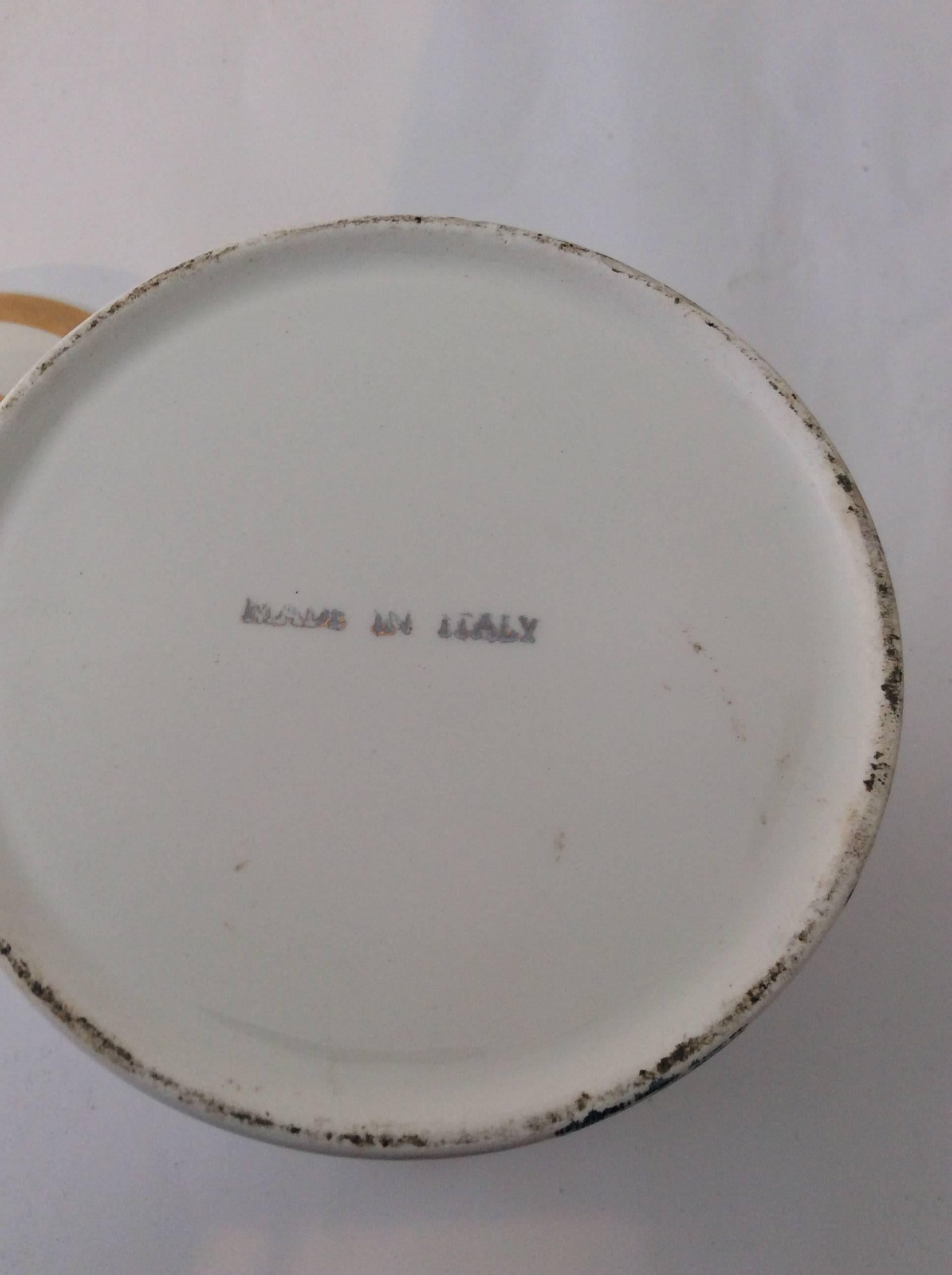 Mid-Century Modern Italian Piero Fornasetti Porcelain Jar Lid For Sale 1