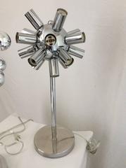Pair of Mid-Century Modern American Chrome Sputnik Table Lamps, Torino Style