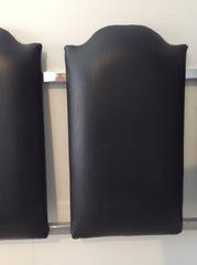 Hollywood Regency Modern Milo Baughman Chrome / Upholstared King Headboard