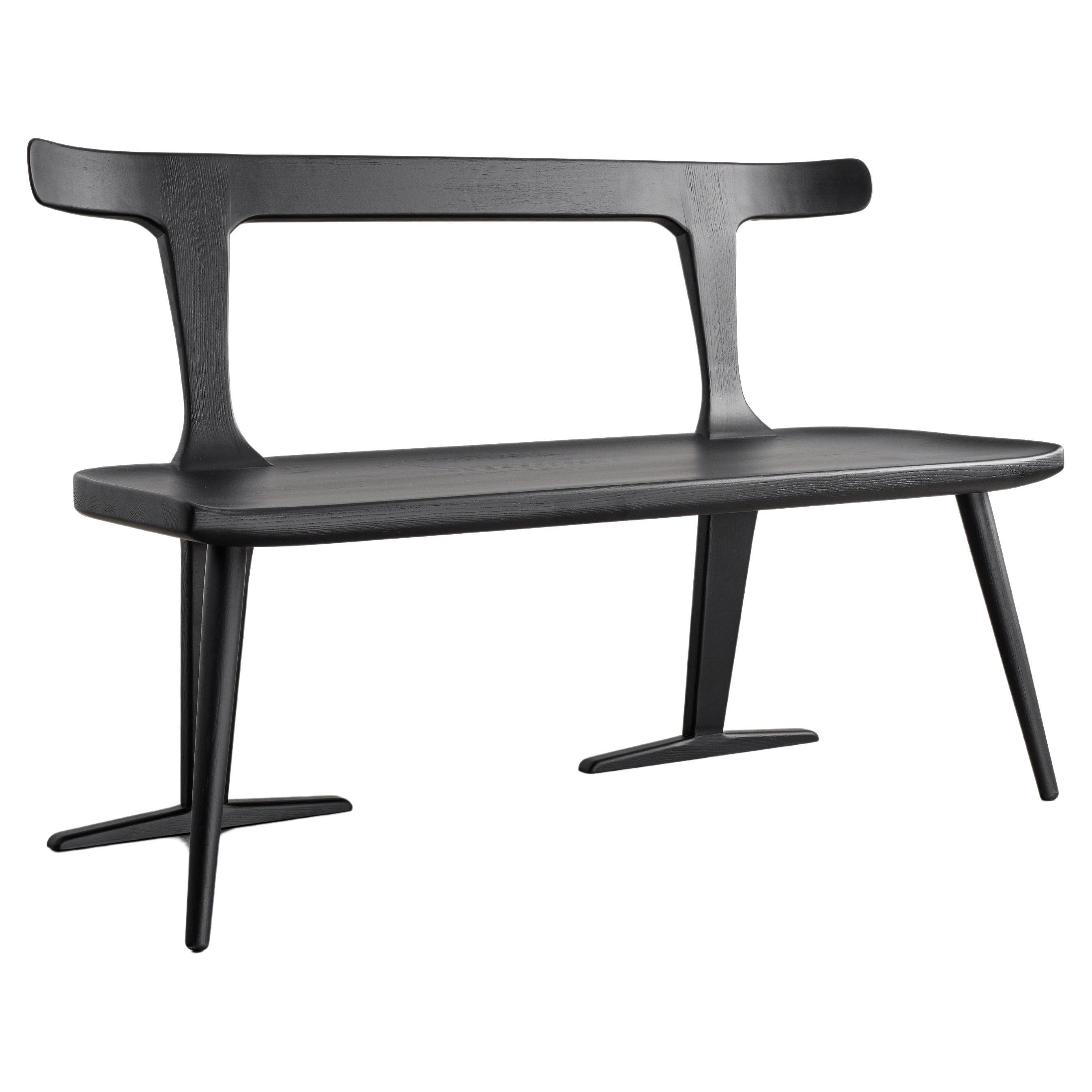 Black Ash Solid Wood Bench
