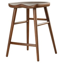 Tabouret de comptoir en bois massif Alma Brown