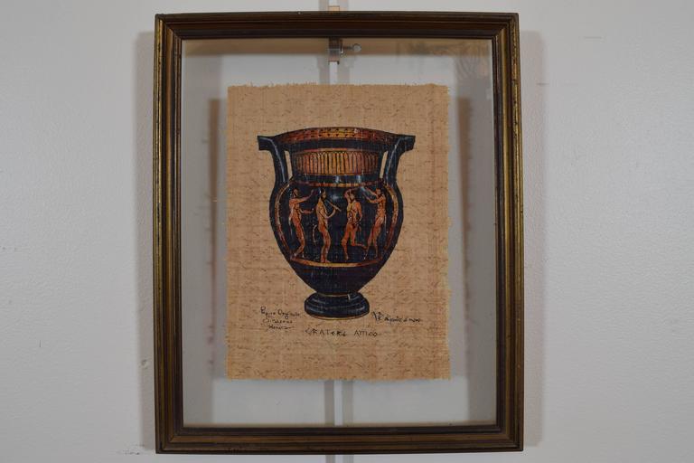 Depicting Amphora vessels, mounted in black frames, the smaller: 11.5 x 14.5 x 1.
