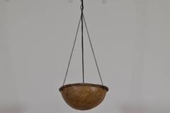 Pair of Hide Measuring Baskets Mounted as Lanterns, African, UL Wired