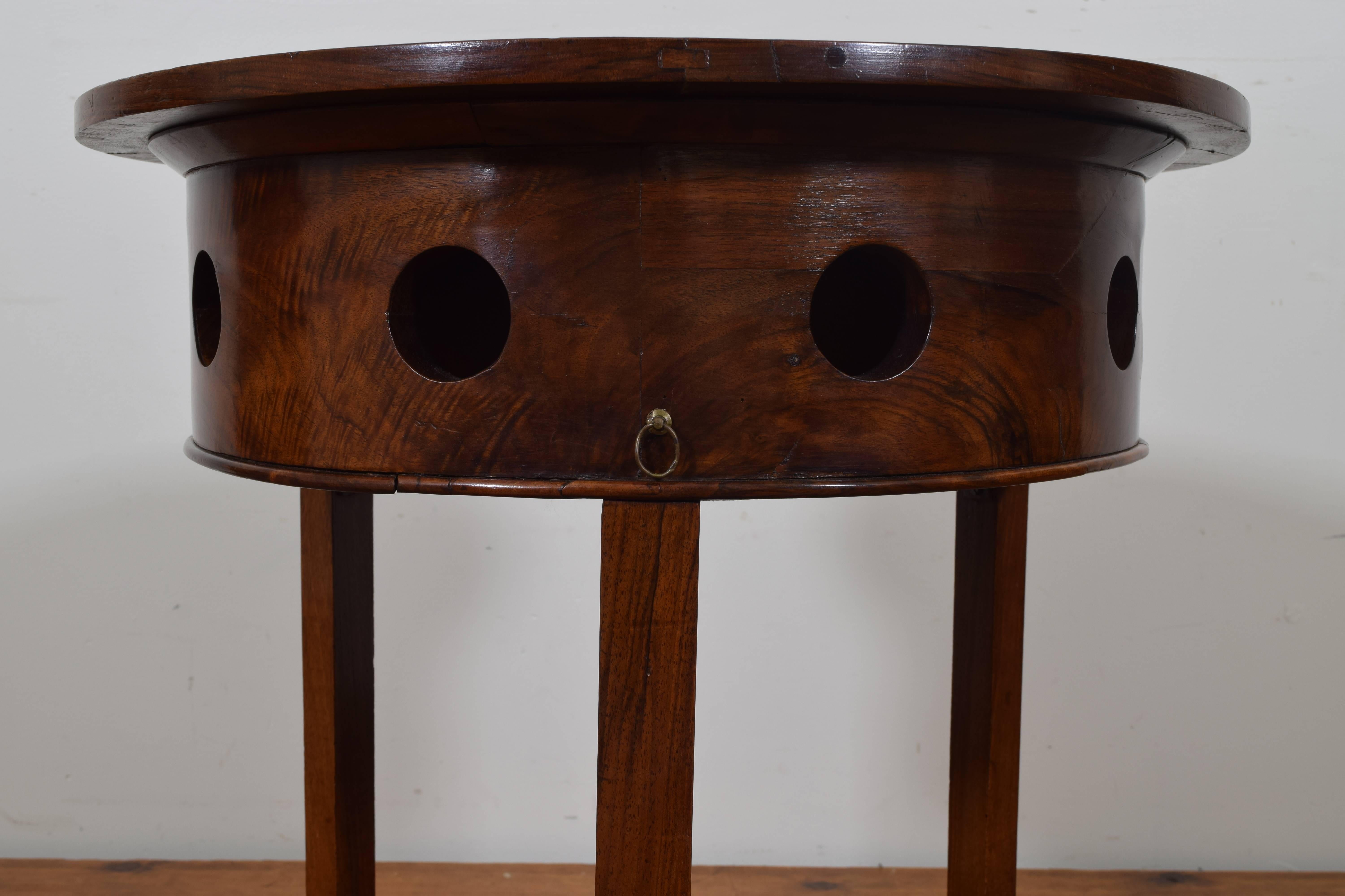 Rare French Directoire Period Walnut and Copper Table 2