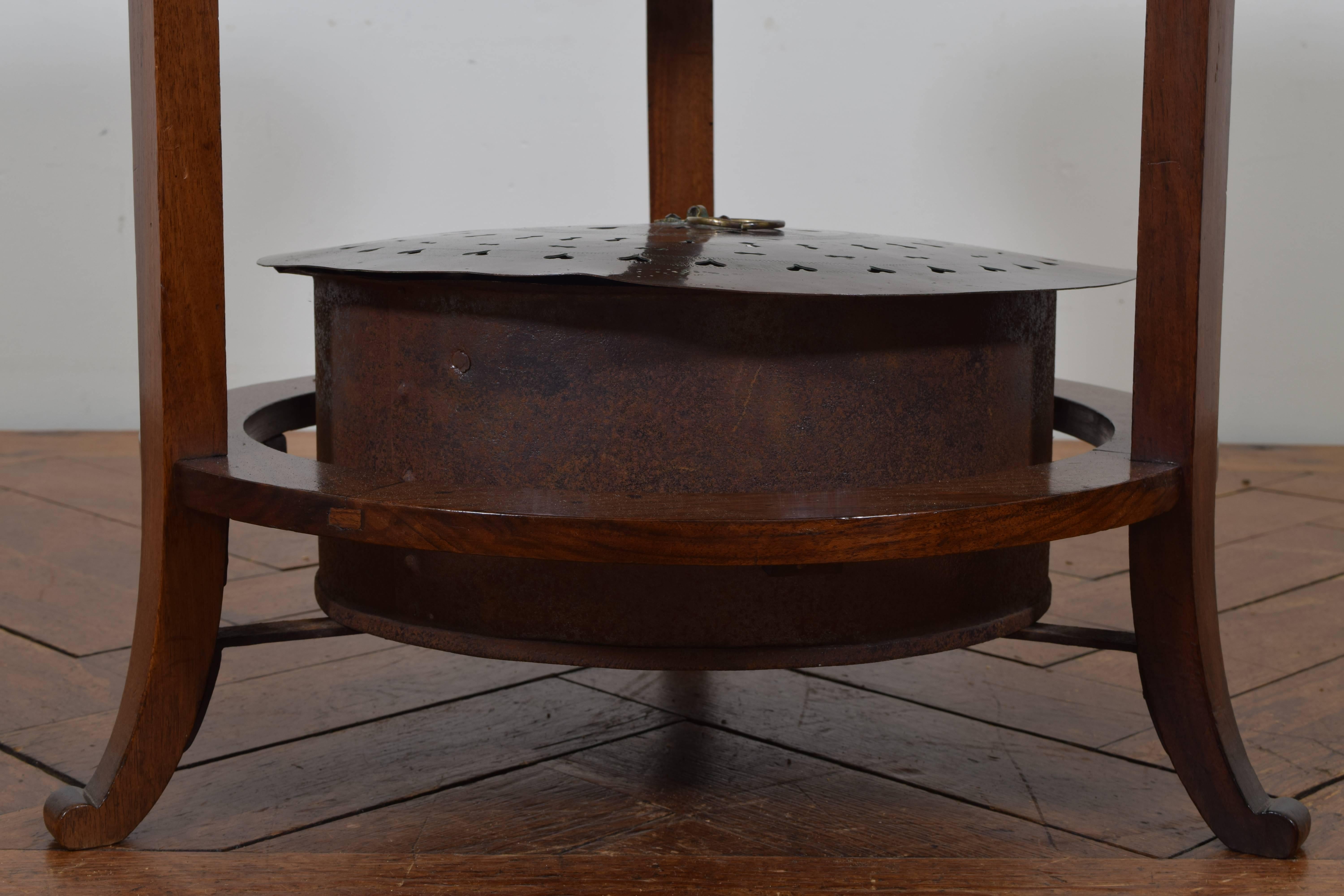 Rare French Directoire Period Walnut and Copper Table 4