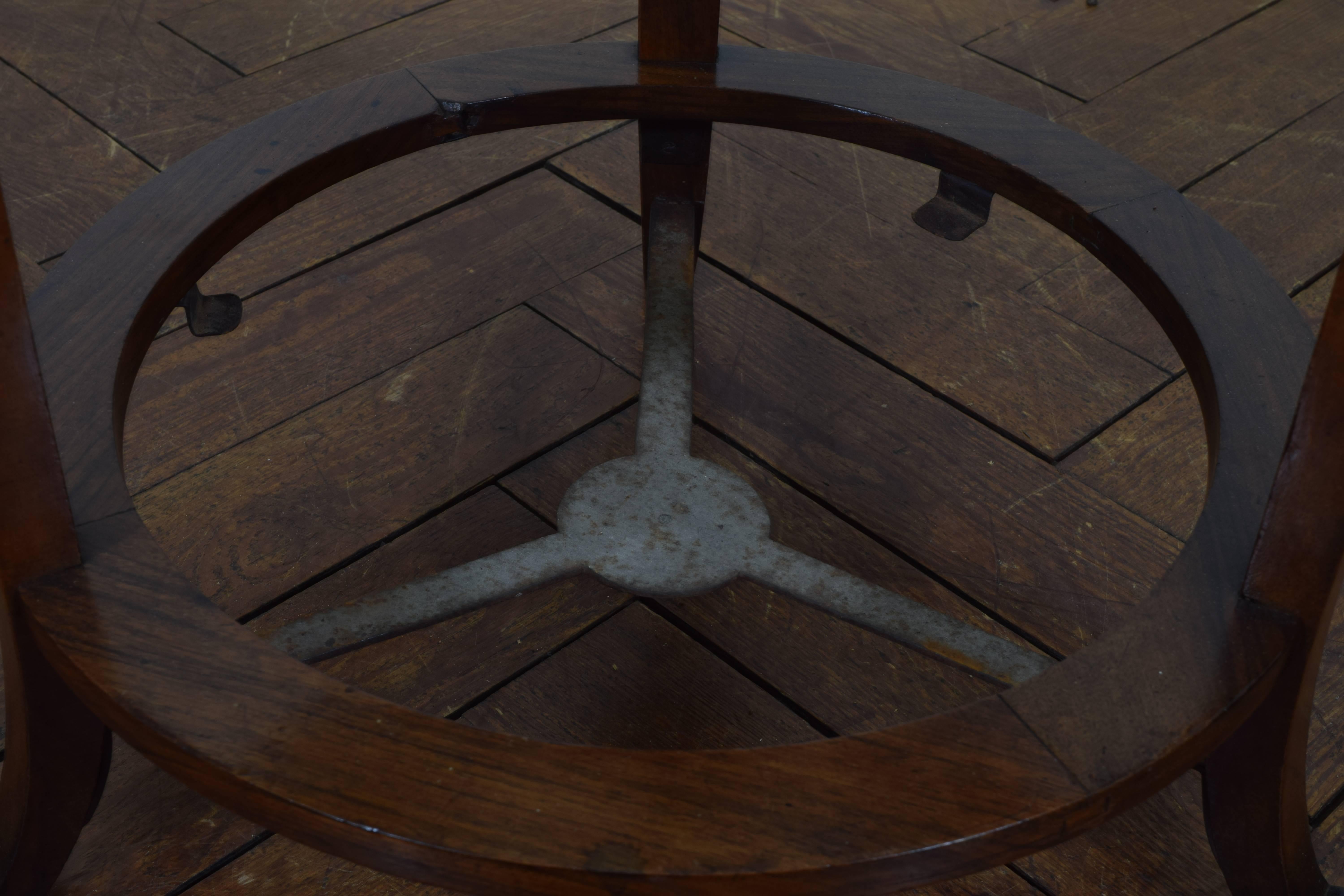 Rare French Directoire Period Walnut and Copper Table 5