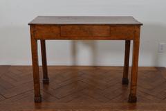 Italian Neoclassical Light Walnut One Drawer Table, 2nd Quarter of 19th Century