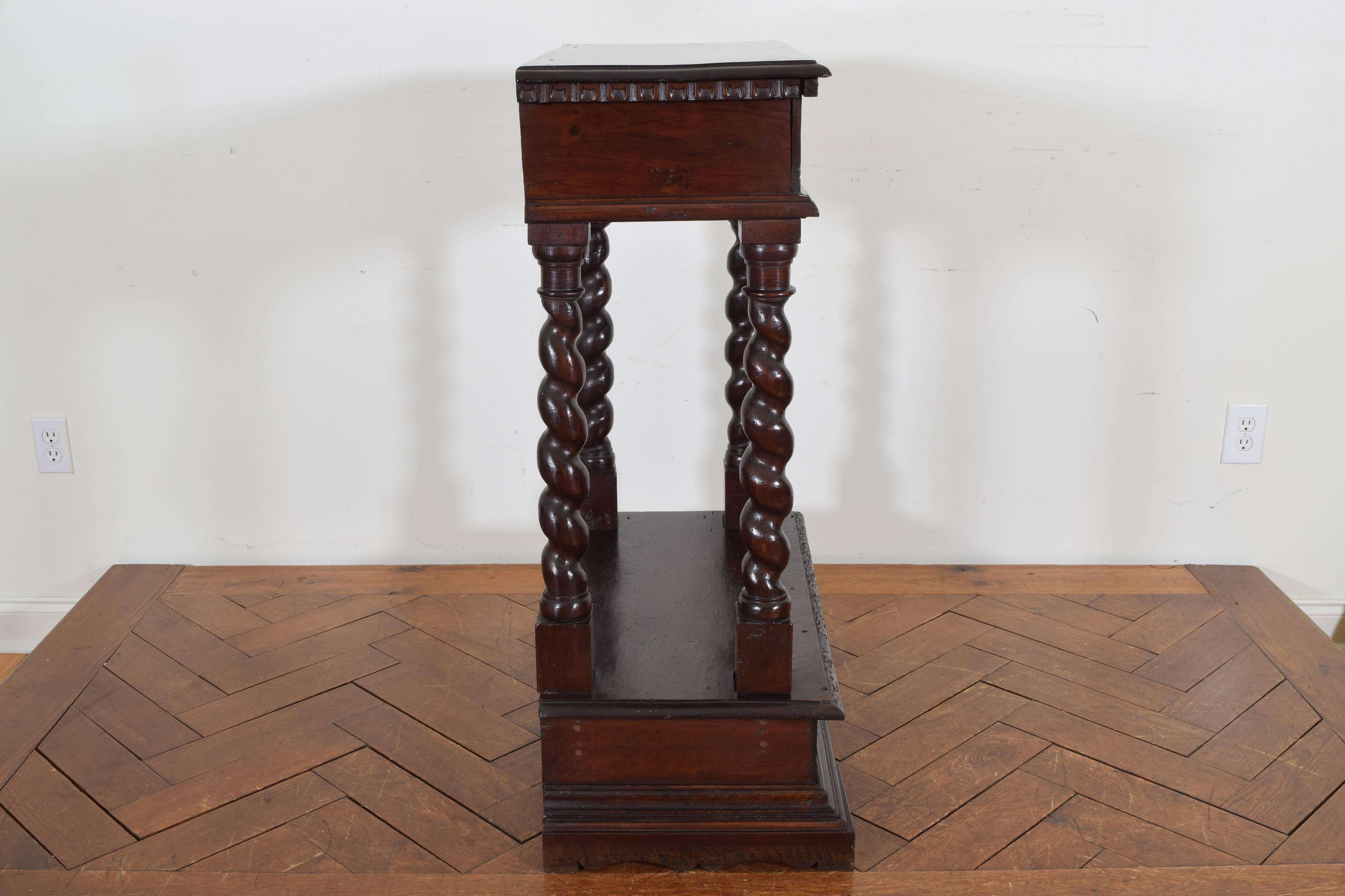 Baroque Revival Italian Baroque Style Walnut Tall Console, 19th Century