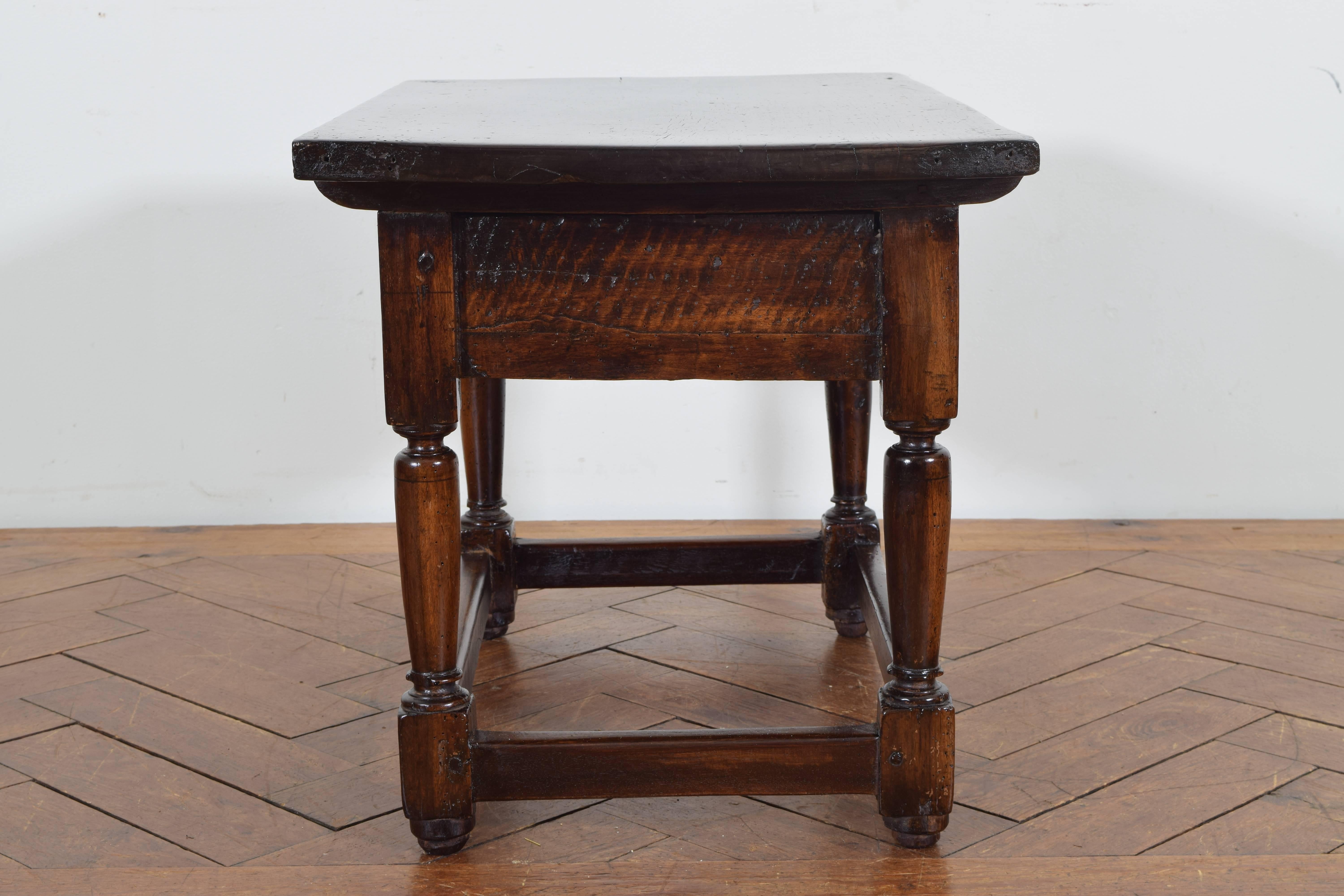 Spanish Louis XIII Low Walnut One Drawer Table, First Quarter of 18th Century 1