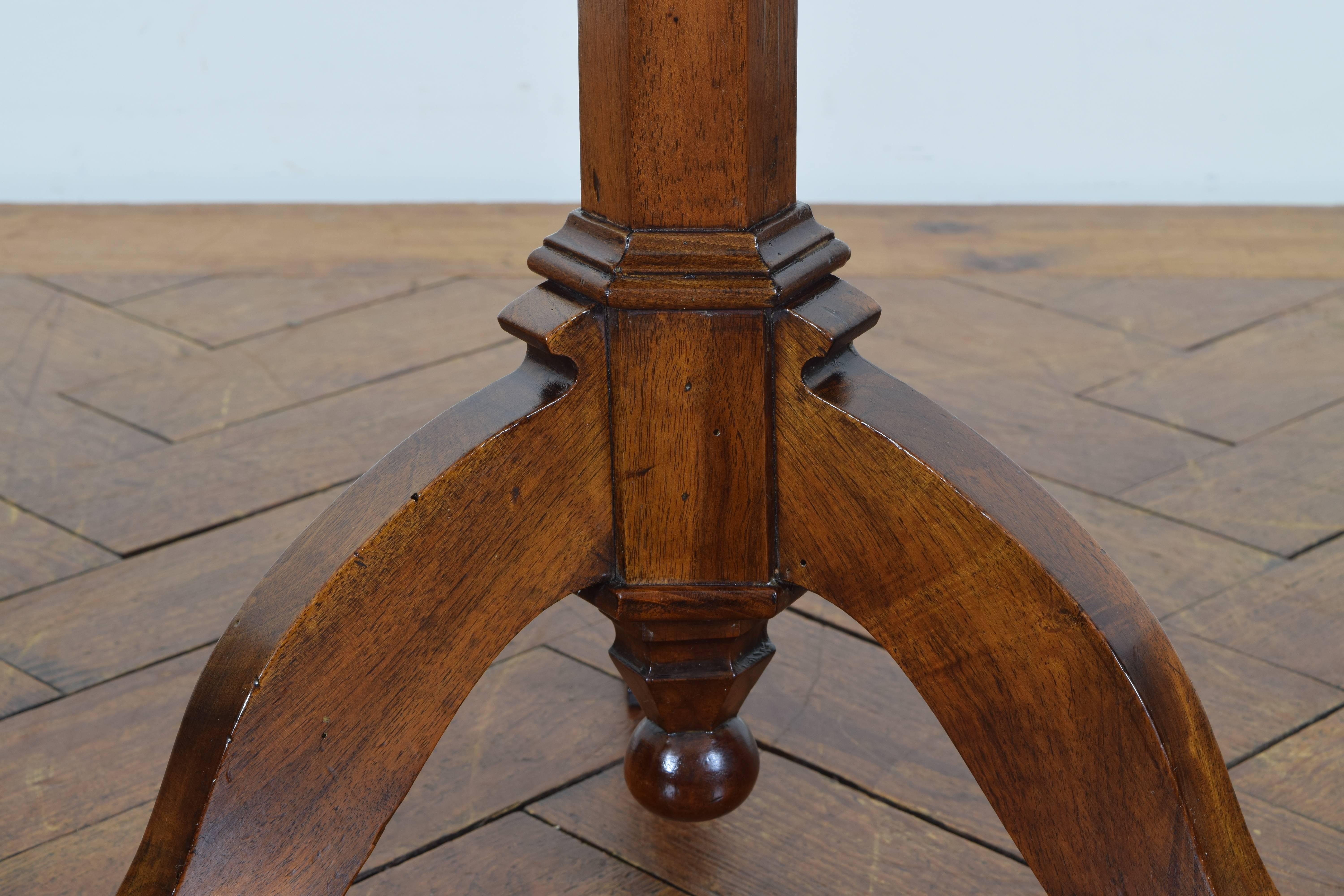 French Directoire Period Walnut Octagonal Table, First Quarter of 19th Century 2