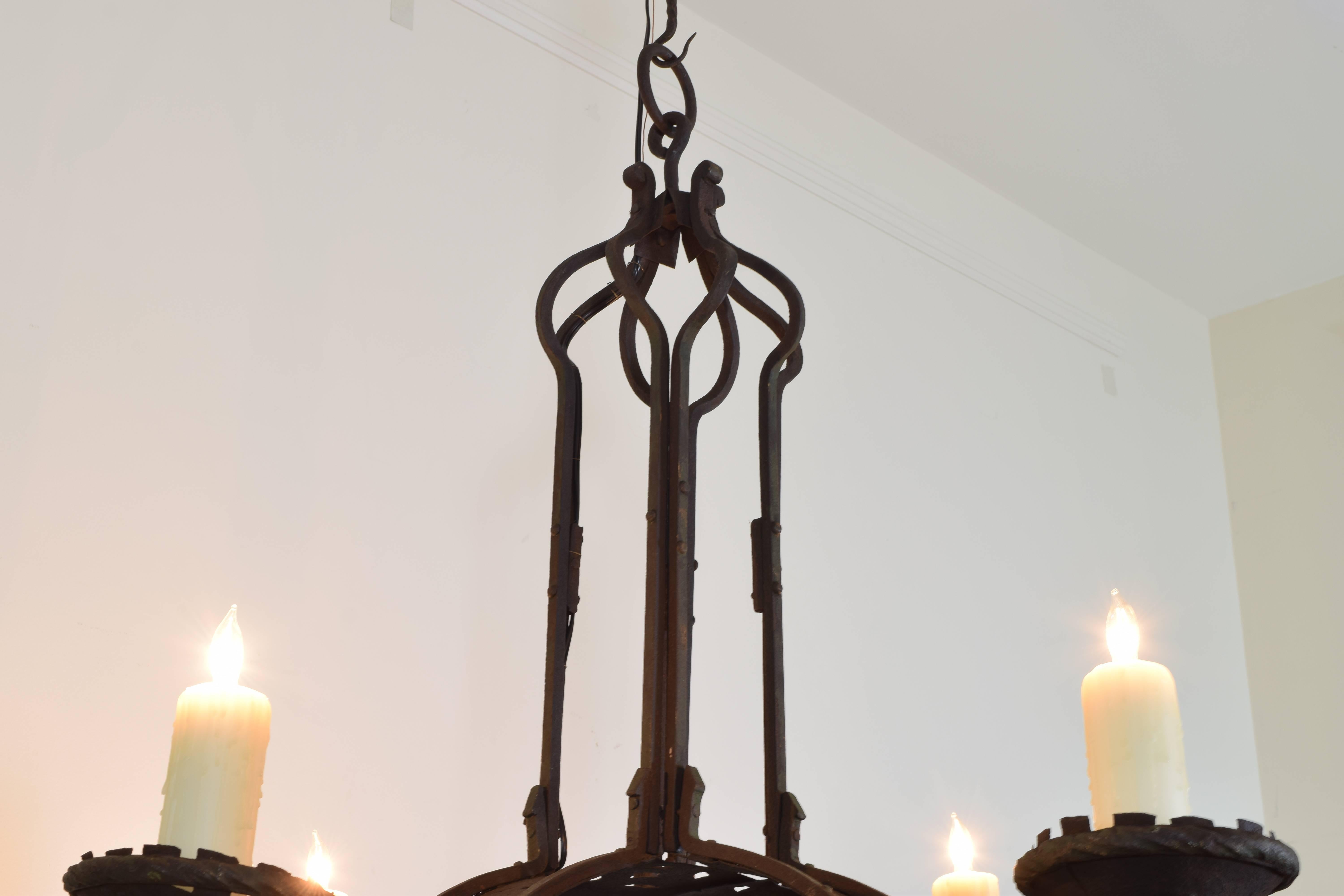 wrought iron sphere chandelier
