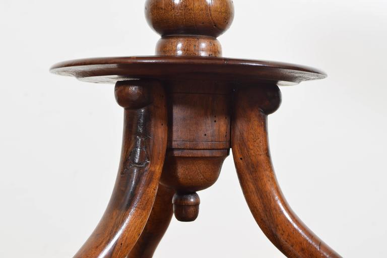 Italian Neoclassic Walnut Circular Two-Drawer Table, 19th Century 3