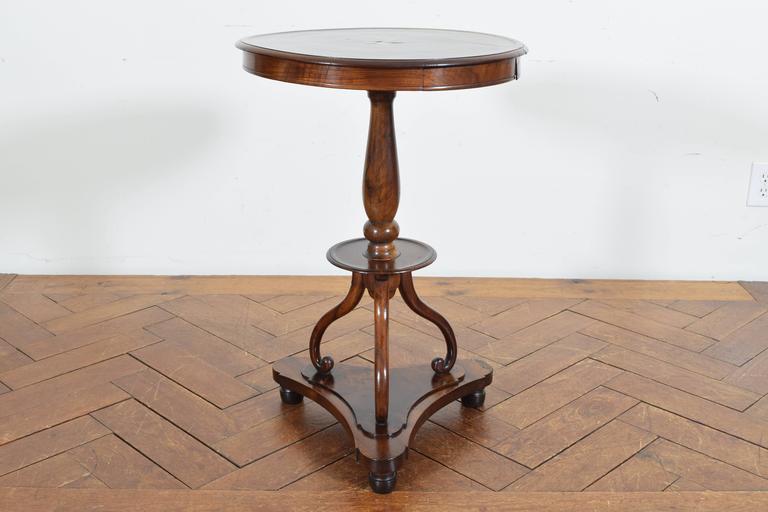 Neoclassical Italian Neoclassic Walnut Circular Two-Drawer Table, 19th Century
