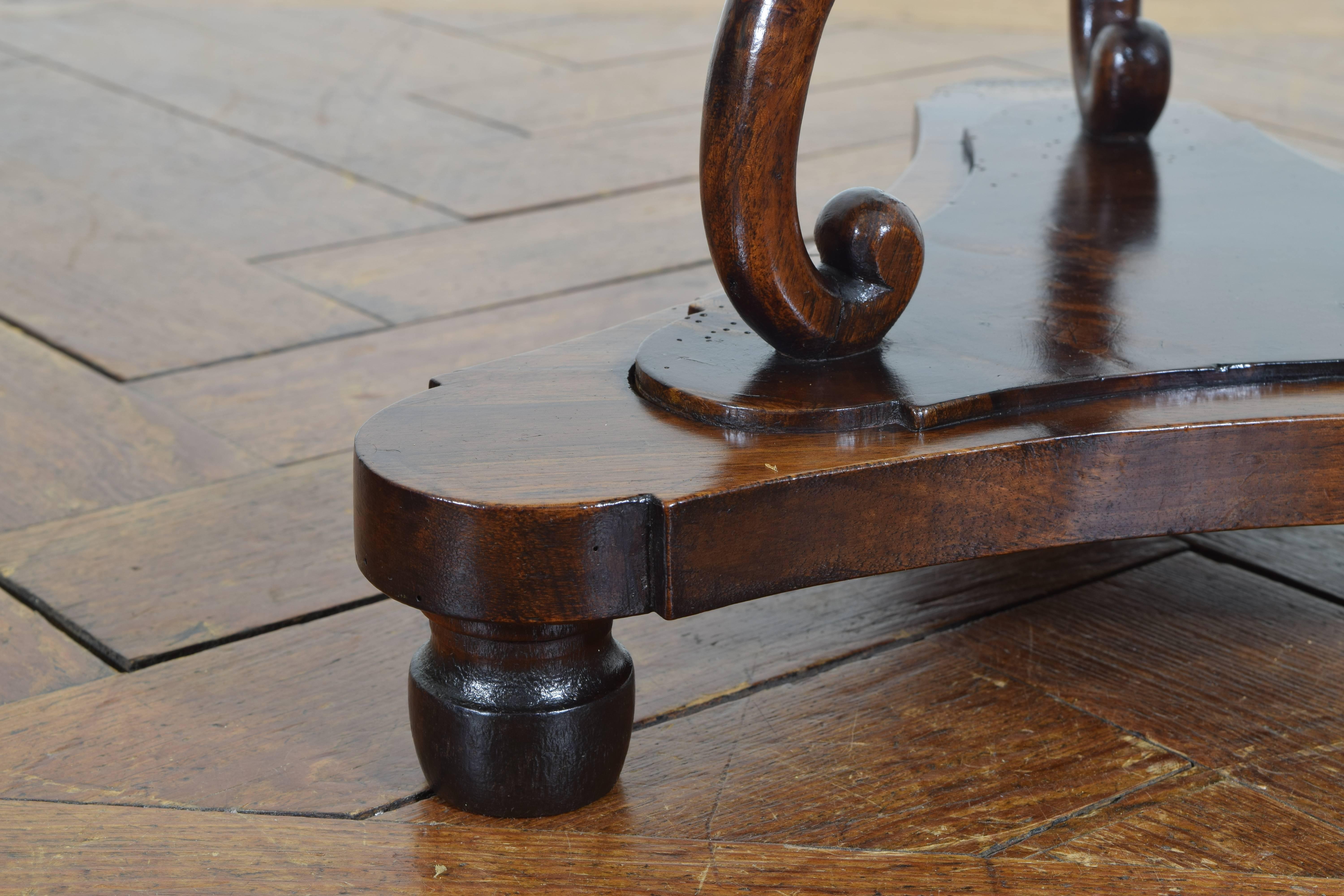 Italian Neoclassic Walnut Circular Two-Drawer Table, 19th Century 5