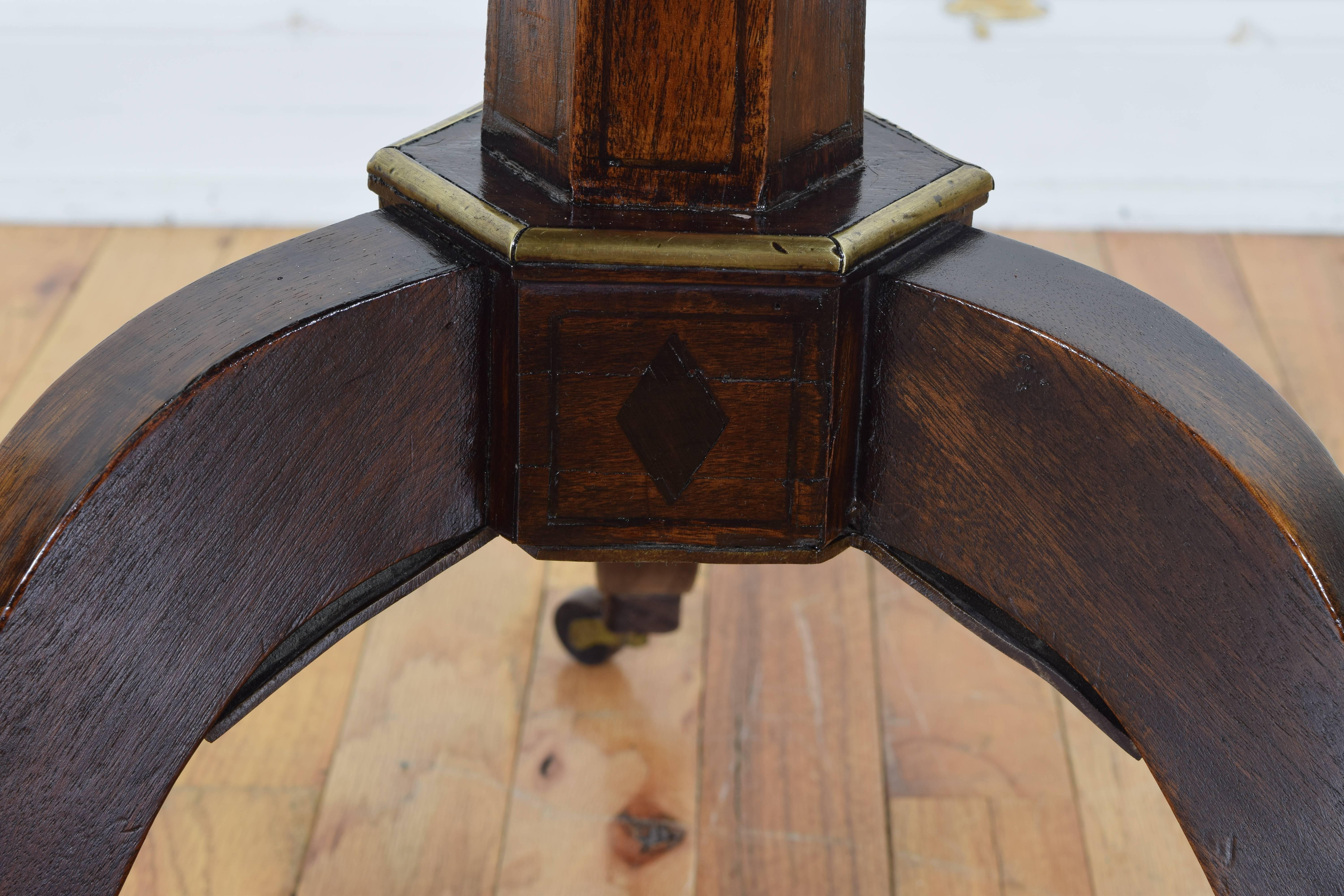 French Restauration Mahogany Brass & Marble Tilt-Top Table, Early 19th Century 4