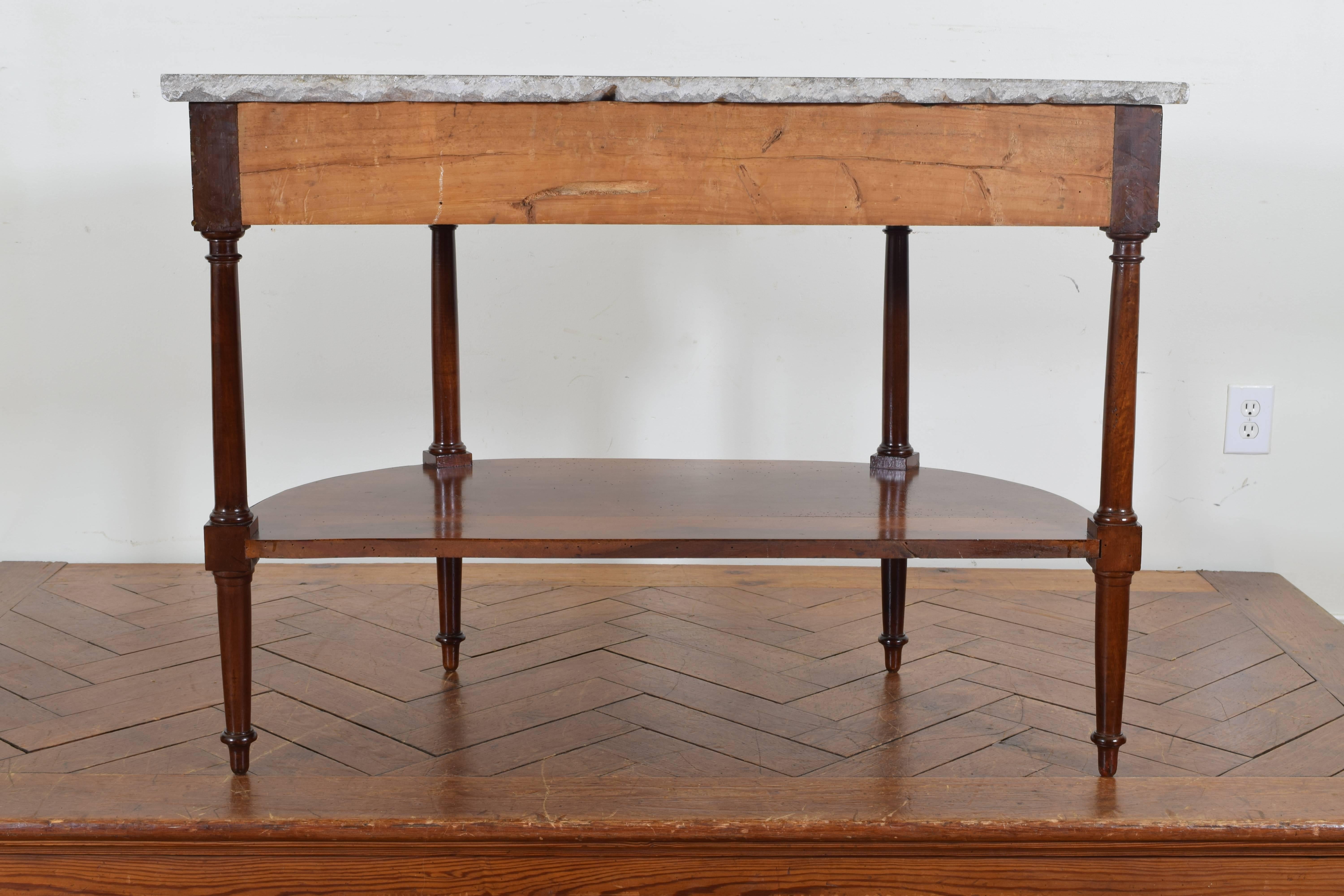 French Directoire Cherrywood, Marble-Top Console Table, Early 19th Century 1